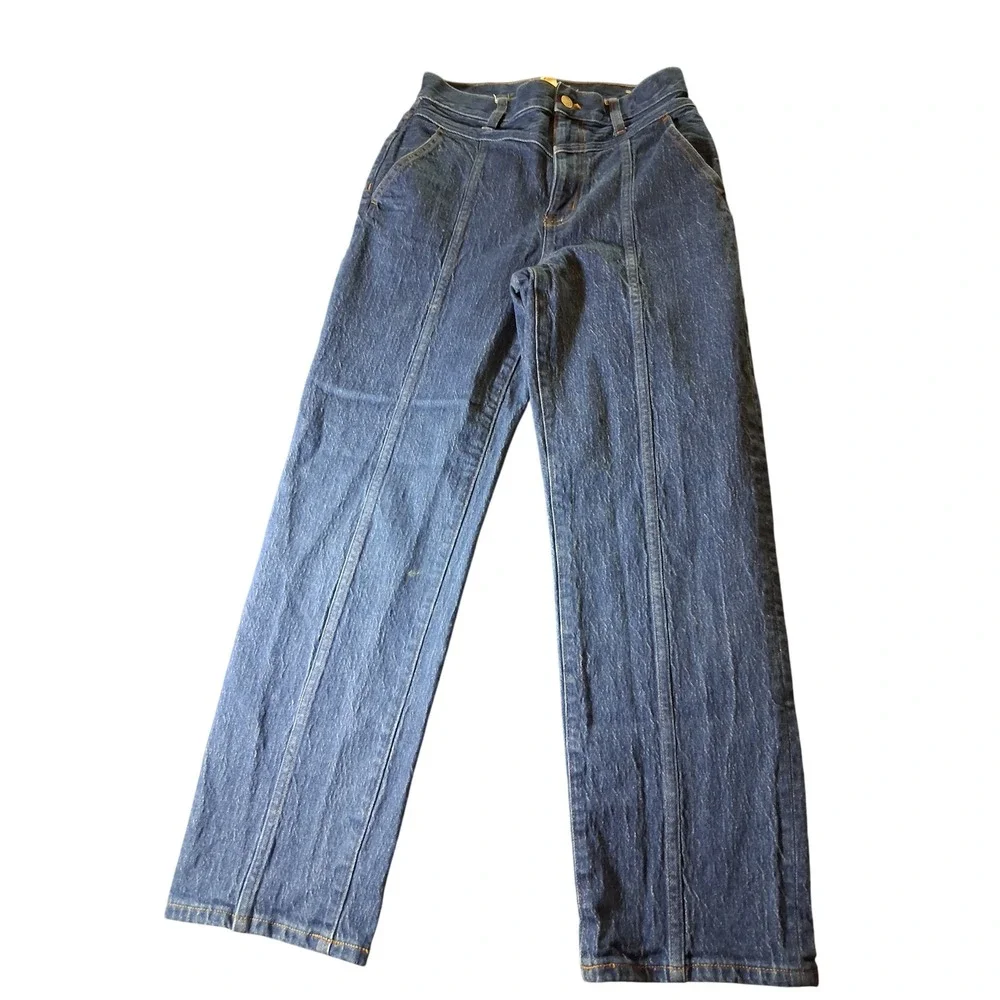 Madewell The Perfect Vintage Straight Jean Dark Wash Seam Detail Size 27